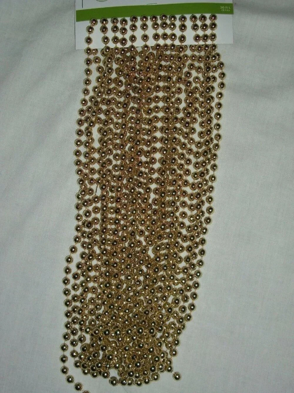 30' Gold Beaded Bead Garland Christmas Tree Wedding Table Decor Craft Target